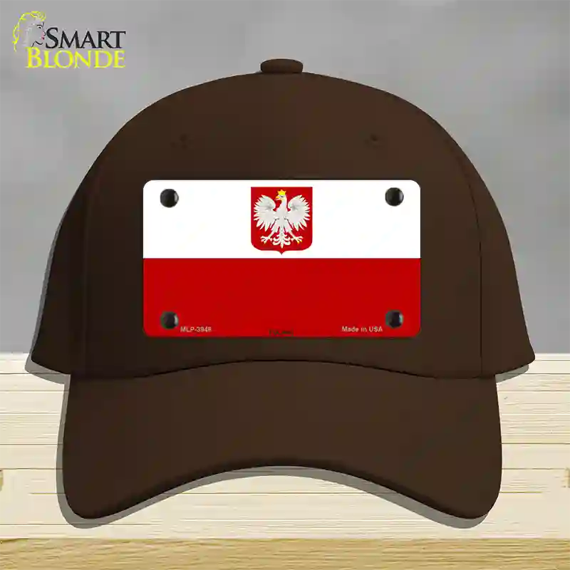 Poland Eagle Flag Novelty License Plate Hat Cotton / Dark Brown