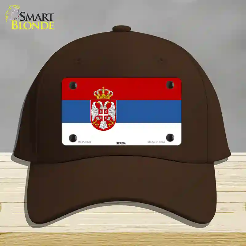 Serbia Eagle Flag Novelty License Plate Hat Cotton / Dark Brown