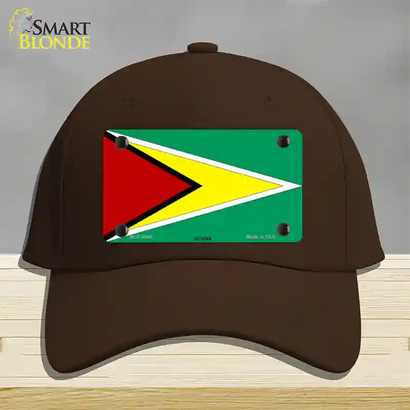 Guyana Flag Novelty License Plate Hat Cotton / Dark Brown