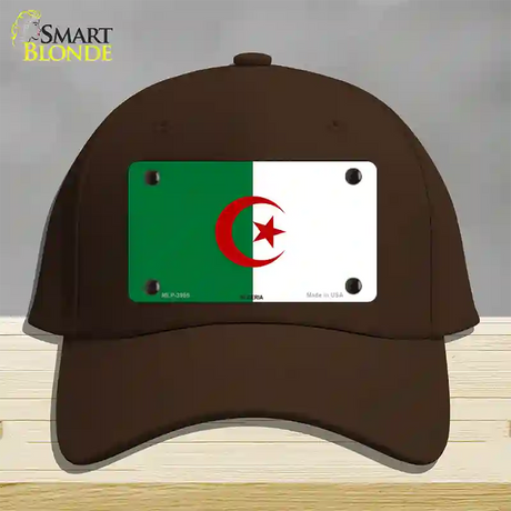 Algeria Flag Novelty License Plate Hat Cotton / Dark Brown