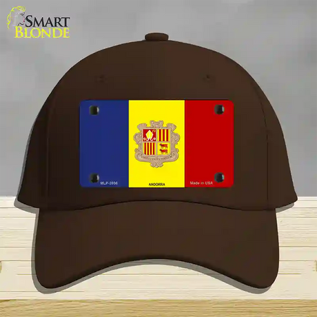 Andorra Flag Novelty License Plate Hat Cotton / Dark Brown