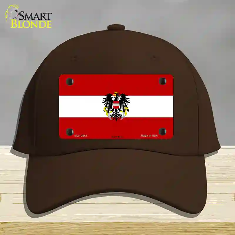 Austria Flag Novelty License Plate Hat Cotton / Dark Brown