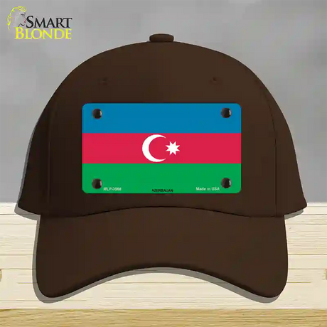 Azerbaijan Flag Novelty License Plate Hat Cotton / Dark Brown