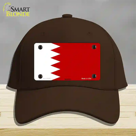 Bahrain Flag Novelty License Plate Hat Cotton / Dark Brown