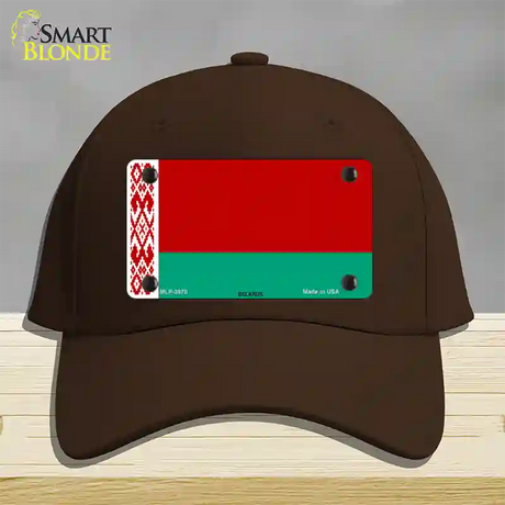 Belarus Flag Novelty License Plate Hat Cotton / Dark Brown