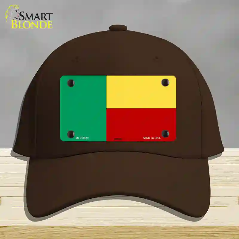 Benin Flag Novelty License Plate Hat Cotton / Dark Brown