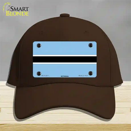 Botswana Flag Novelty License Plate Hat Cotton / Dark Brown