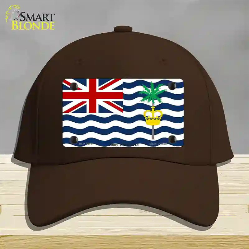 British Indian Ocean Flag Novelty License Plate Hat Cotton / Dark Brown