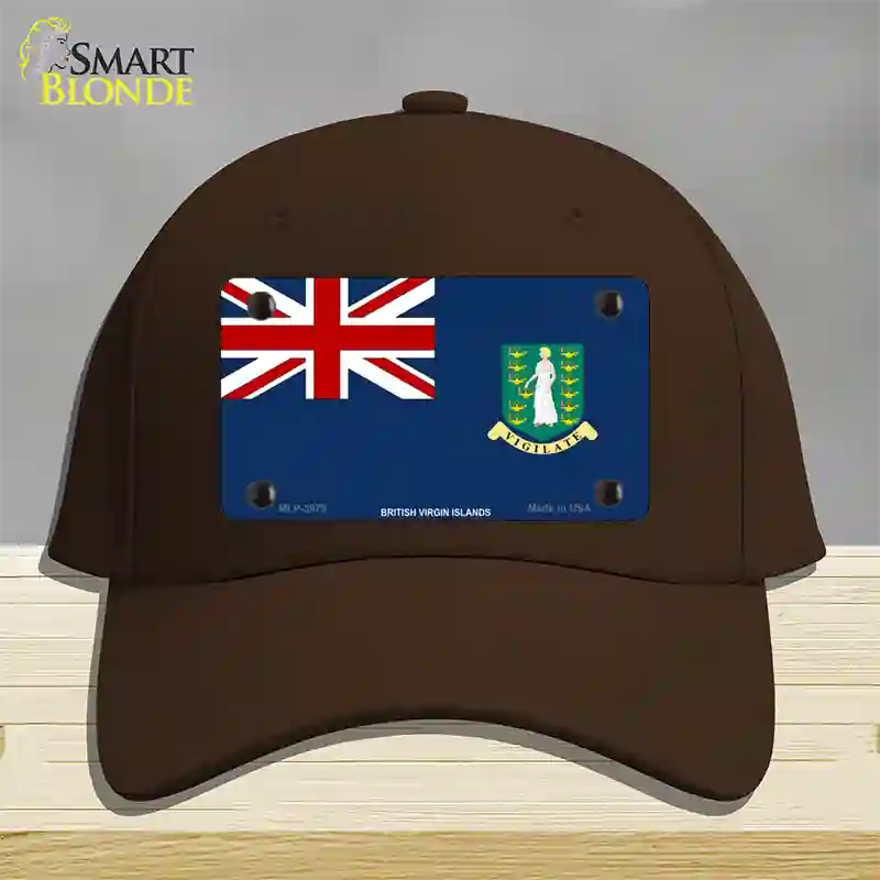 British Virgin Islands Flag Novelty License Plate Hat Cotton / Dark Brown