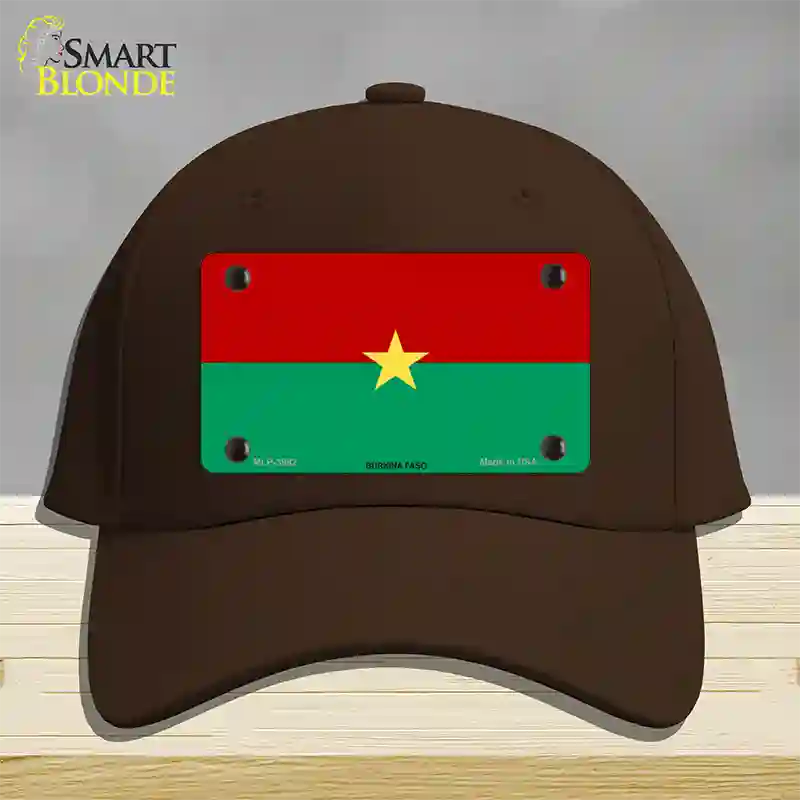 Burkina Faso Flag Novelty License Plate Hat Cotton / Dark Brown