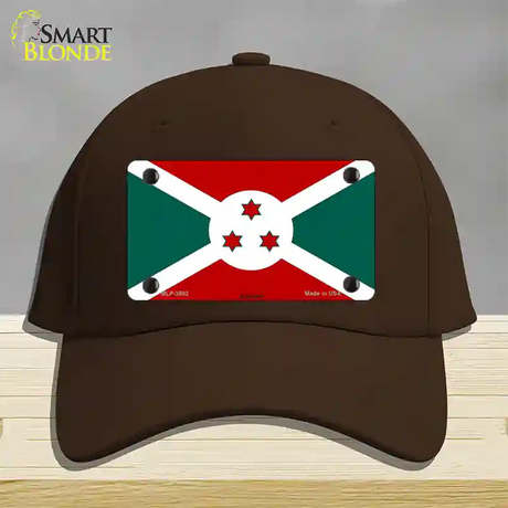 Burundi Flag Novelty License Plate Hat Cotton / Dark Brown