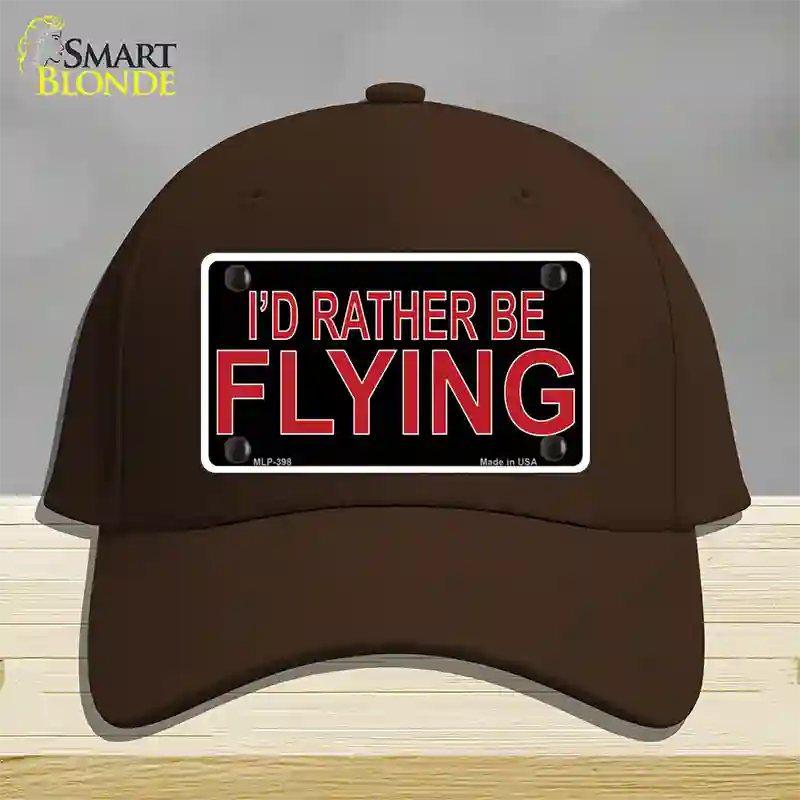 Rather Be Flying Novelty License Plate Hat Cotton / Dark Brown