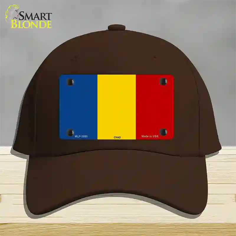 Chad Flag Novelty License Plate Hat Cotton / Dark Brown