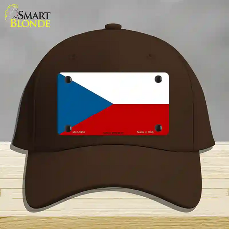 Czech Republic Flag Novelty License Plate Hat Cotton / Dark Brown