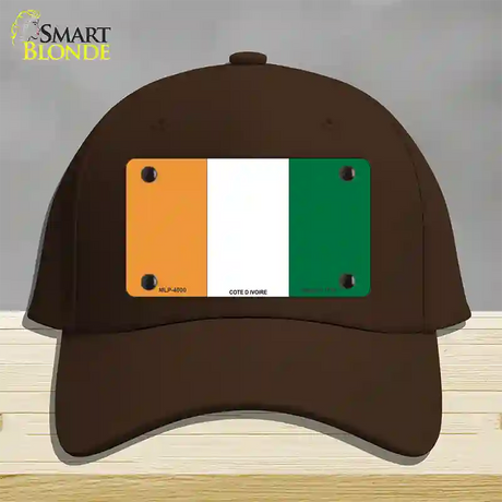 Cote D Ivoire Flag Novelty License Plate Hat Cotton / Dark Brown