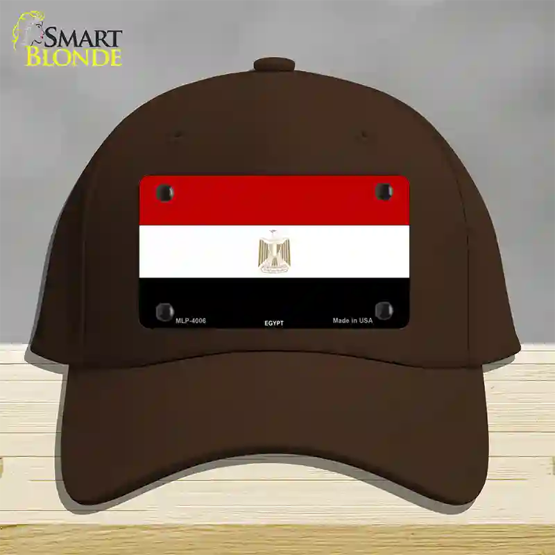 Egypt Flag Novelty License Plate Hat Cotton / Dark Brown