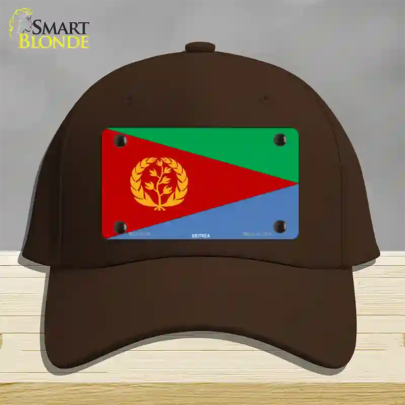 Eritrea Flag Novelty License Plate Hat Cotton / Dark Brown