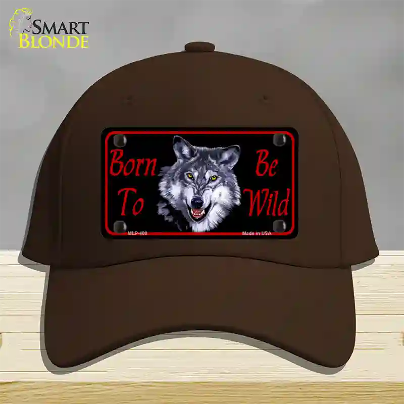 Born To Be Wild Novelty License Plate Hat Cotton / Dark Brown