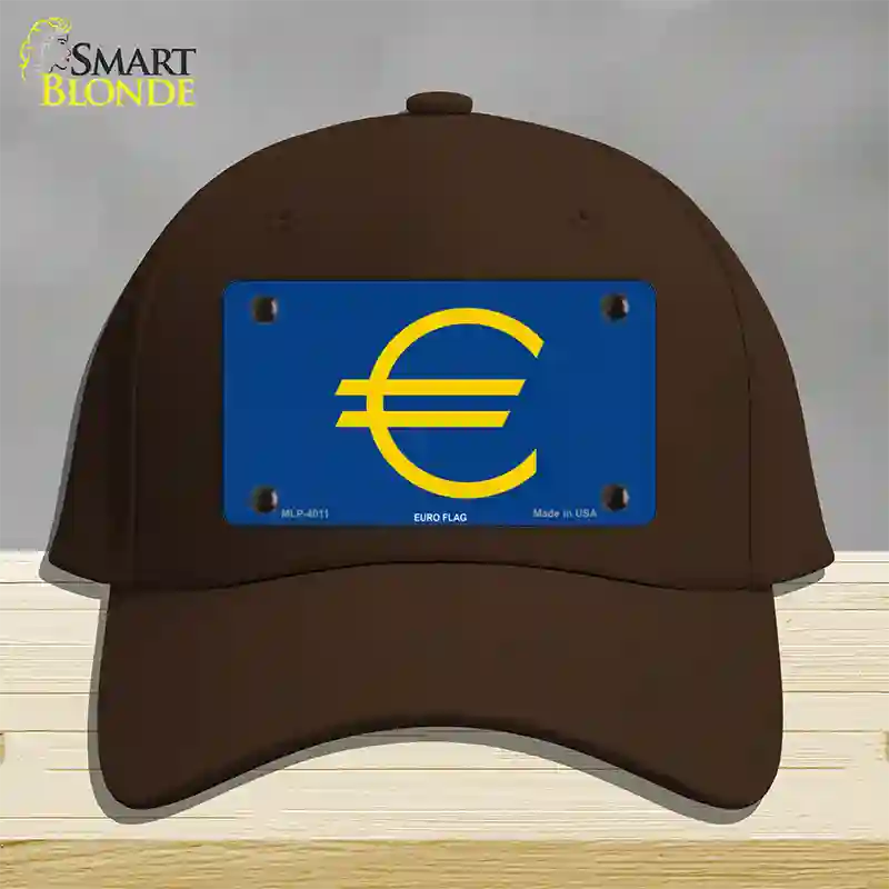 Euro Flag Novelty License Plate Hat Cotton / Dark Brown