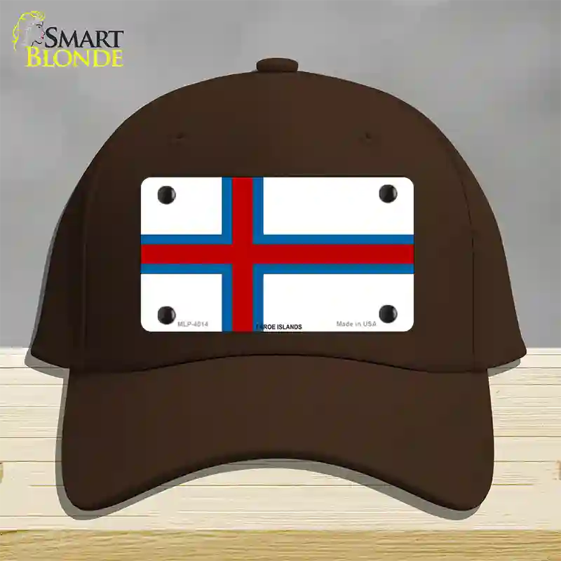 Faroe Islands Flag Novelty License Plate Hat Cotton / Dark Brown