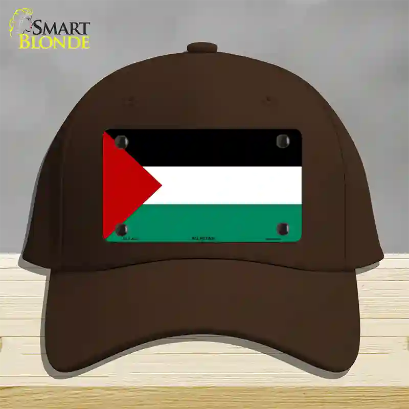 Palestine Country Flag Novelty License Plate Hat Cotton / Dark Brown