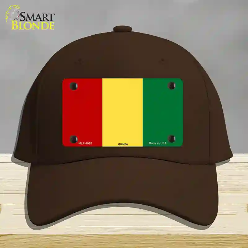 Guinea Flag Novelty License Plate Hat Cotton / Dark Brown