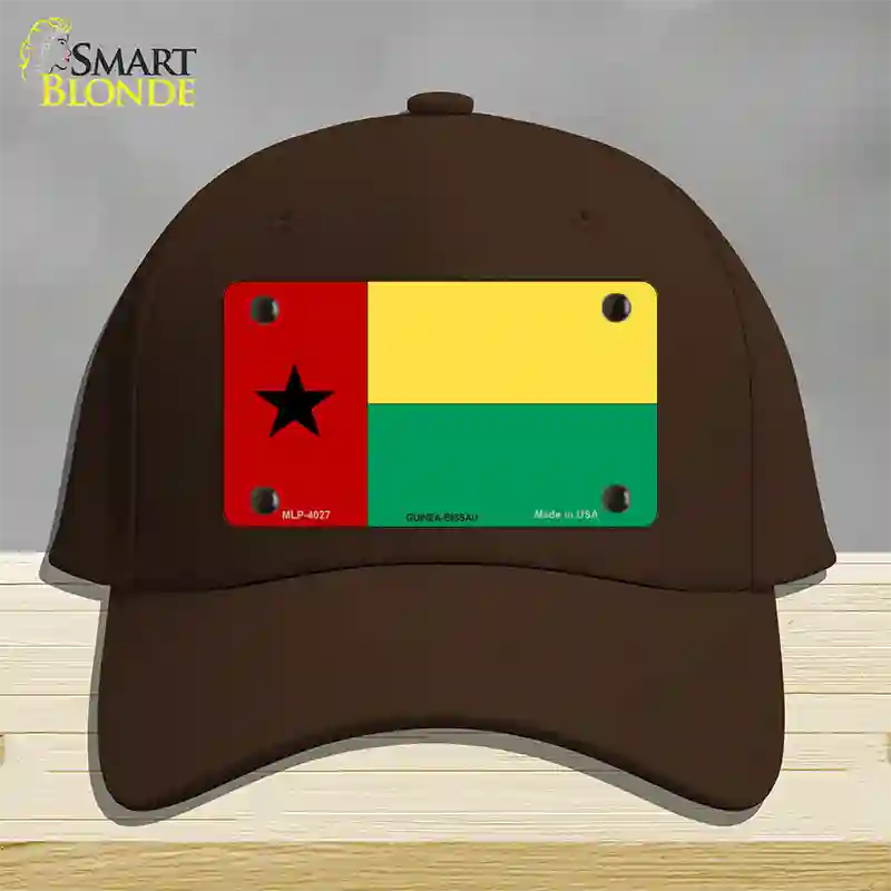 Guinea-Bissau Flag Novelty License Plate Hat Tag Sign Cotton / Dark Brown