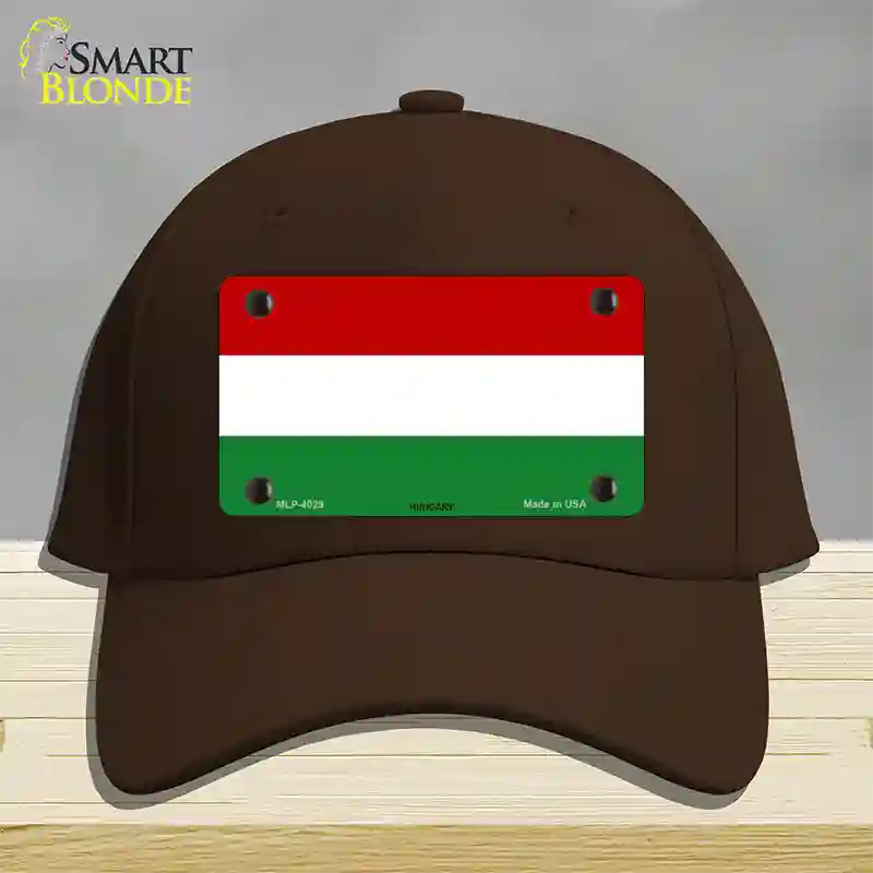 Hungary Flag Novelty License Plate Hat Cotton / Dark Brown