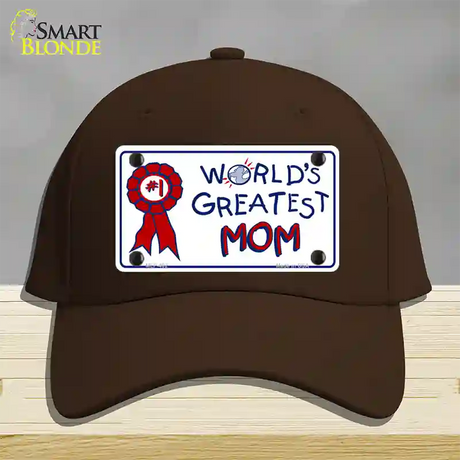 Worlds Greatest Mom Novelty License Plate Hat Cotton / Dark Brown