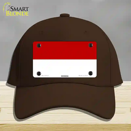 Indonesia Flag Novelty License Plate Hat Cotton / Dark Brown