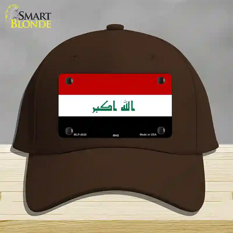 Iraq Flag Novelty License Plate Hat Cotton / Dark Brown