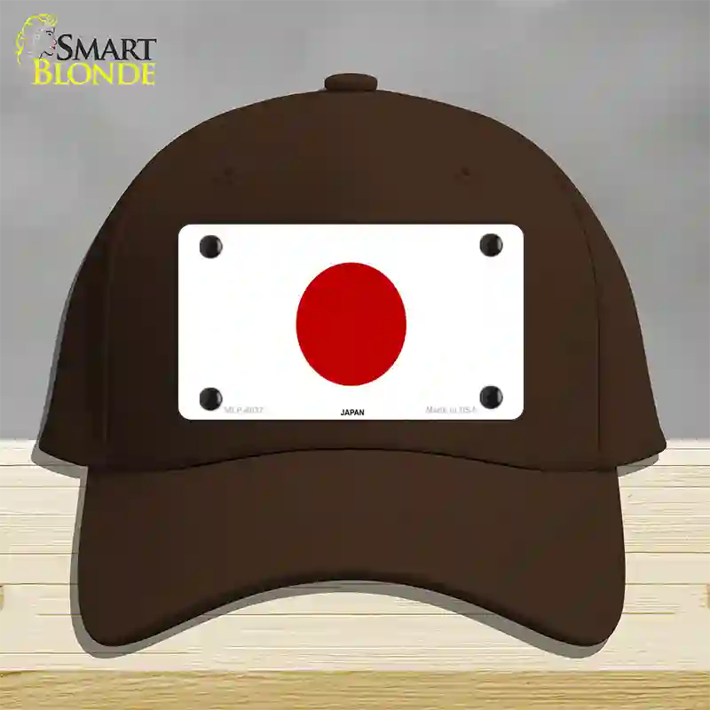 Japan Flag Novelty License Plate Hat Cotton / Dark Brown