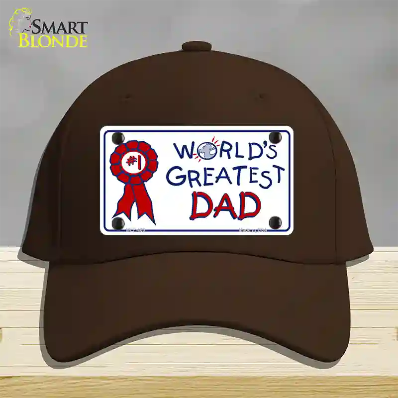 Worlds Greatest Dad Novelty License Plate Hat Cotton / Dark Brown