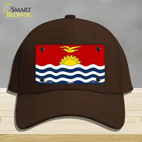 Kiribati Flag Novelty License Plate Hat Cotton / Dark Brown