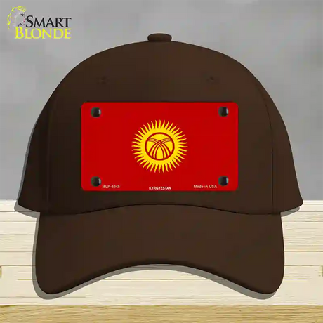 Kyrgyzsyan Flag Novelty License Plate Hat Cotton / Dark Brown