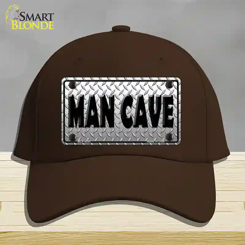 Man Cave Diamond Effect Novelty License Plate Hat Cotton / Dark Brown