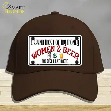 Money On Women And Beer Novelty License Plate Hat Cotton / Dark Brown