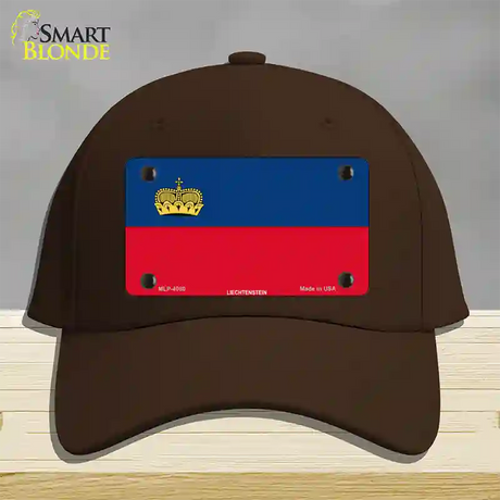 Liechtenstein Flag Novelty License Plate Hat Cotton / Dark Brown