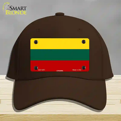 Lithuania Flag Novelty License Plate Hat Cotton / Dark Brown