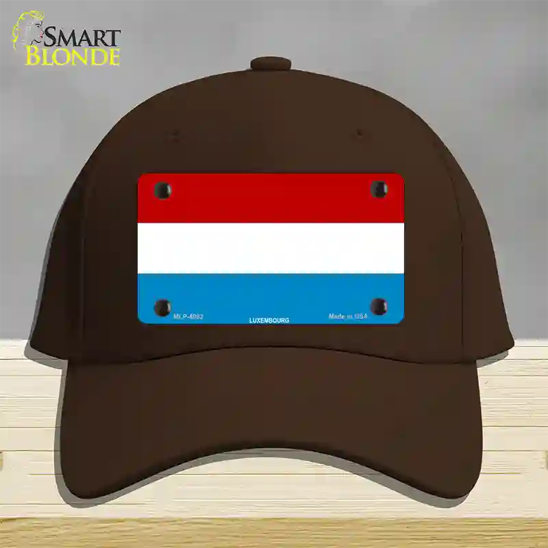 Luxembourg Flag Novelty License Plate Hat Cotton / Dark Brown