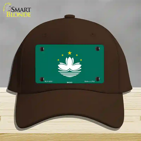 Macao Flag Novelty License Plate Hat Cotton / Dark Brown