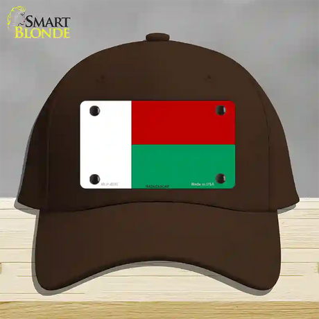 Madagascar Flag Novelty License Plate Hat Cotton / Dark Brown