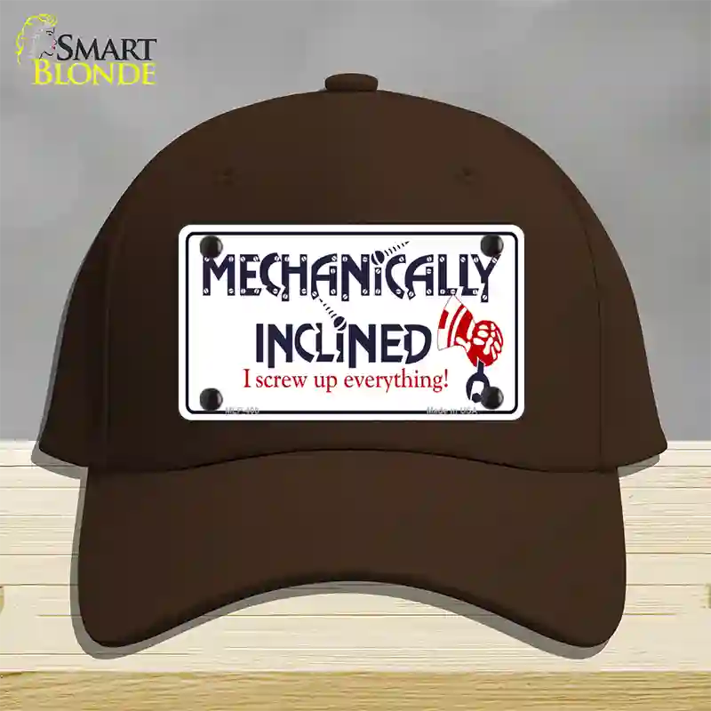 Mechanically Inclined Novelty License Plate Hat Cotton / Dark Brown