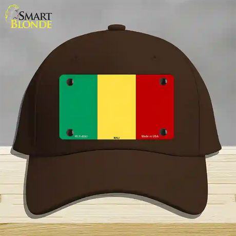 Mali Flag Novelty License Plate Hat Cotton / Dark Brown