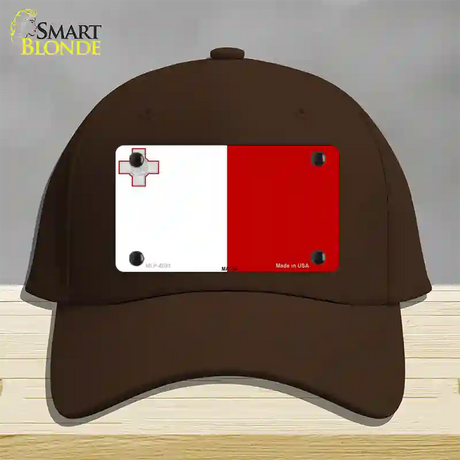 Malta Flag Novelty License Plate Hat Cotton / Dark Brown