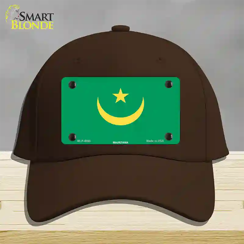 Mauritania Flag Novelty License Plate Hat Cotton / Dark Brown