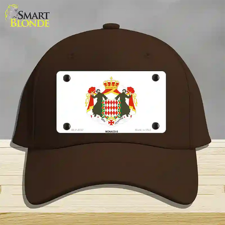 Monaco-S Flag Novelty License Plate Hat Cotton / Dark Brown