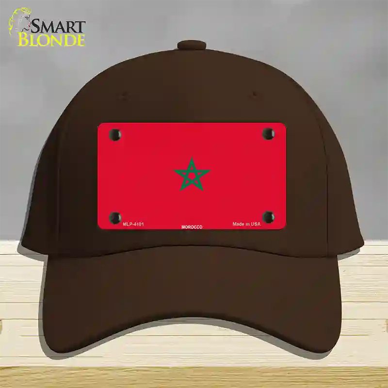 Morocco Flag Novelty License Plate Hat Cotton / Dark Brown