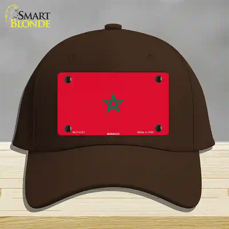 Morocco Flag Novelty License Plate Hat Cotton / Dark Brown