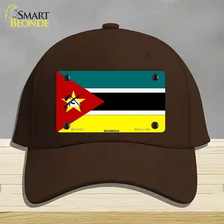 Mozambique Flag Novelty License Plate Hat Cotton / Dark Brown